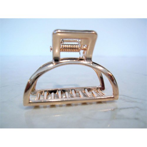 Generic Small rose gold silver or dark silver tone metal hair claw clip (Primary color: Shiny silver)