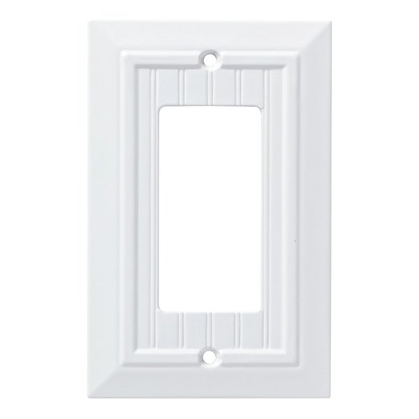 Franklin Brass Classic Beadboard Wall Plate, Pure White Single Decorator Outlet Cover, 1-Pack, W35267-PW-C