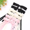 Purggy 6 Pcs Hair Bow Clips for Women Girls, Ribbon Hair Bows with Long Tail, Bowknot Tassel Claw Hair Clip for Women, Hair Barrettes with Bow Accessories（Black, pink, beige）