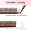 ALLOVE Colored Eyelash Extension Super Easy Fan Brown Volume Lash Extensions 0.05mm D Curl 15-20mm Mixed Tray Rapid Blooming Colorful Volume Lashes Self Fanning Lash Extension Supplies