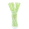 Food With Fashion Green Daisy Flowers Straws - Paper Straws for Drinking, Disposable Straws, Green Floral Wedding Straws, Garden Party Straws, 25 Pack