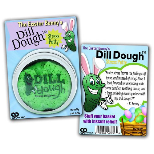 Gears Out Easter Bunny's Dill Dough Stress Putty - Pickle Bunny Special Easter Edition Design - Stress Putty for Friends - Made with Real Dill, Neon Green, Glow-in-The-Dark Therapy Putty