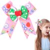 Bow Hair Clips Back to School Hair Bow Apple Hair Bows Clips Grosgrain Hairgrips Alligator Clips for First Day of School Hairpin Kindergarten Students Hair Accessories 1PCS(Red Pink)