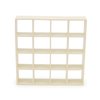 Miniature Furniture Wooden Storage Rack 16 Grid Shelves 1:12 Dollhouse Accessories Bookshelf Display Shelf Wall Rack Stand Mini House Scene Decoration (Beige)