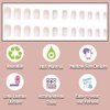 ANDGING French Tip Press on Nails White Square Short Medium Ombre Glue on Nails Acrylic Fake Nails with Gradient Design Manicure False Nails with Glue Gel Women Stick on Nail for Wedding 24Pc ALQ66Q