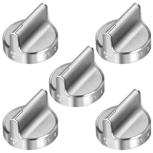 Beaquicy Upgraded W10766544 Gas Stove Knobs 5 Pack Burner Control Knobs Replacement for Whirlpool Range WFG540H0ES0 and Replaces W10430807 W10676228 4248219 AP5958476 PS10067059 EAP10067059