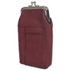 Leatherboss Genuine Leather Cigarette Case Pack Holder Regular or 100's Lighter Pocket, Wine