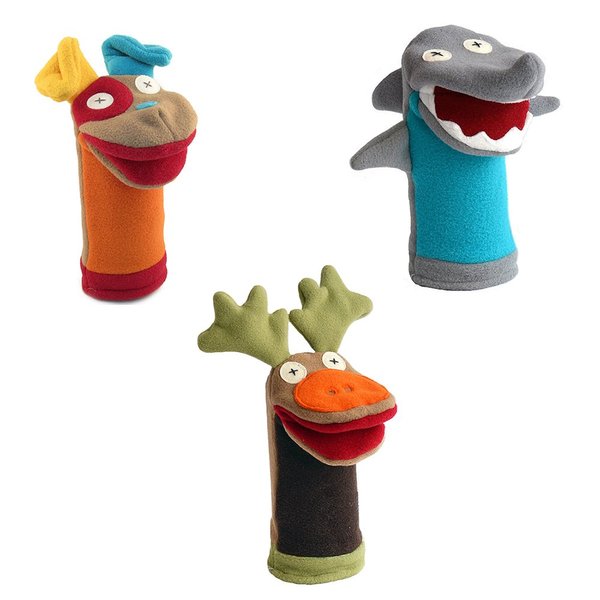 Cate and Levi Favorites Hand Puppets-Set of Three Includes Dog, Shark and Moose (100% USA Polar Fleece)
