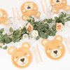 Efavormart 25 Pack Brown Teddy Bear Dessert Appetizer Paper Plates, 7" Round Animal Print Eco-Friendly Baby Shower Party Plates - 300GSM