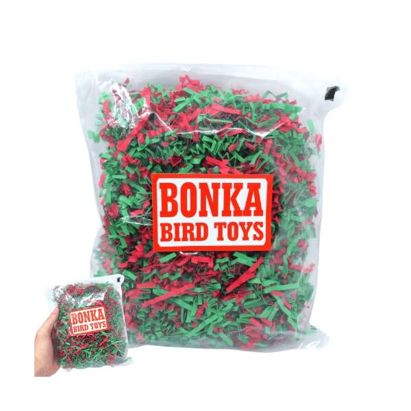 Bonka Bird Toys 2140 Christmas Shred (85 Cu-in) Festive Parrot Pet Nesting, Cockatiels, Parakeets, Conures, and Similar Breeds