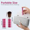 Andibro 2Pcs Retractable Kabuki Makeup Brush, Portable Travel Foundation Brush Loose Powder Brush Blush Makeup Brushes Face Liquid Foundation Sunscreen Brush Extensible Contour Makeup Brush with Cover