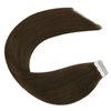 Ugeat Human Hair Tape in Extensions Brown 14inch Tape in Hair Extensions Hman Hair Chocolate Brown Invisible Tape in Hair Extensions for Black Women 20Pcs 40G