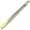 Camila Solingen CS31 3 1/2" Gold Tipped, Surgical Grade, German Stainless Steel Tweezers (Straight) - Flawless Facial Hair and Eyebrow Shaping and Removal for Men/Women