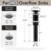 KES Bathroom Sink Drain Without Overflow Vessel Sink Lavatory Vanity Pop Up Drain Stopper Matte Black, All Metal Rustproof Brass and 304 Stainless Steel, S2008D-BK