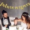 Future Mr & Mrs Banner for Engagement Bridal Shower Bride and Groom Party Decorations Pre-Strung Sign (Gold Glitter)