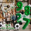 Soccer Birthday Party Decorations Kids Boys Girls Soccer Ball Themed 7 Year Children's Birthday Decoration Number 7 Balloon Garland, Soccer foil Balloon, Green Balloon Soccer Themed Celebration