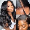 UNICE Bye Bye Knots Wig Body Wave 7x5 HD Lace Front Wigs Human Hair Bleached Invisible Knots Put on and Go Glueless Frontal Wig Human Hair pre plucked pre cut Lace Wig 180% Density 20 inch