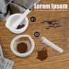 2 Sets Mini Porcelain Mortar and Pestle Set Porcelain Herb Grinder Crusher Grinding Bowl Kitchen Mixing Grinding Bowl with 2 Pieces Brushes for Seasonings, Sesame, Herbs, Medicine