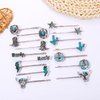 16Pcs Western Turquoise Hair Pins Southwestern Country Cowgirl Bobby Pins Cowboy Hat Boot Cactus Star Lightning Hair Clips Barrettes Boho Women Girl Decorative Bobby Pin Hair Accessories (16 pcs