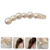 FRCOLOR Banana Clip Ponytail Clip Hair Grip Clips Pearl Hair Clasp Jumbo Hair Clips French Hair Clips Banana Hair Clips Faux Pearls Fishtail Hair Clip Styling Hair Clamps Pearl Hair Clips