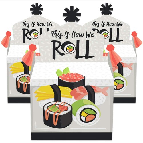 Big Dot of Happiness Let’s Roll - Sushi - Treat Box Party Favors - Japanese Party Goodie Gable Boxes - Set of 12