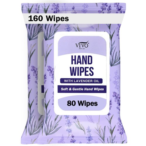 Vivo Per Lei Lavender Hand Wipes for Car - Hand Sanitizing Wipes - Hand Cleaning Wipes for Adults - Travel Hand Wipes for Soft Hands - Pack of 160