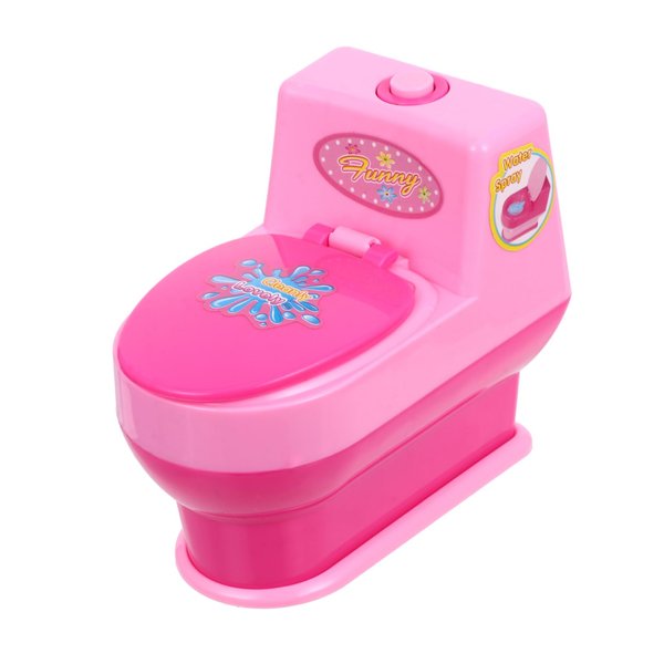 Play Toilet 1pc Simulation Mini Dolls Mini Kids Girl Toilet Mini Electric Commode Mini Toilet Mini Electric Commode Dollhouse Decoration Mini House Prop Model