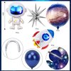 152Pcs Space Balloon Arch Kit 33" Rocket Astronaut Galaxy Foil Balloons 12" Metallic Navy Blue Purple Silver Balloons Space Party Decorations Garland Kit for Boys Outer Space Birthday Party