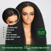 KLAIYI Kinky Edge Yaki Straight Bye Bye Knots Glueless Wig 7x5 Pre Cut Lace Front Wigs Human Hair Pre Bleached Pre Plucked Easy to Wear and Go Wig 30S Ready to Go Kinky Wig with Curly Baby Hair 16Inch