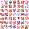 Qpout 96Pcs Valentines Day Temporary Tattoos for Kids 48 Designs Cute Love Heart Face Waterproof Tattoo Stickers for Valentine Gift Exchange Classroom School Prizes Valentines Day Party Favors