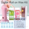 iMeshbean® Depilatory Roll on Wax Heater Roller Warmer Cartridge Strips Hair Removal Kit with Rose & Aloe Wax Cartridge Refill & 100 Paper
