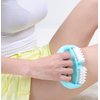 VANCIC Plastic Manual Round Handle 2 Wheels Muscle Massage Roller Massager Cellulite Roller for Legs Arms Back Muscle Pain Relief and Muscle Relaxation (Blue)
