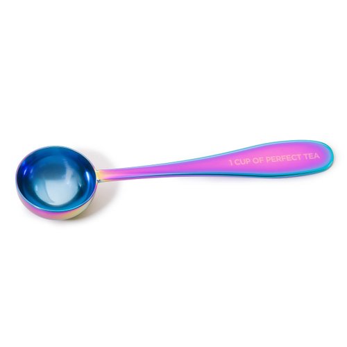 Loose Leaf Tea Spoon Measure | One Cup of Perfect Tea | Stainless Steel Scoop (Iridescent)