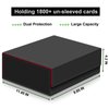 Card Deck Case for Trading Cards,Card Storage Box Holds 1800+ Single Sleeved Cards,PU Leather Magnetic Closure Commander Card Boxes Magic Card Holders Fit for Game Cards and Sport Cards (Black&Red)