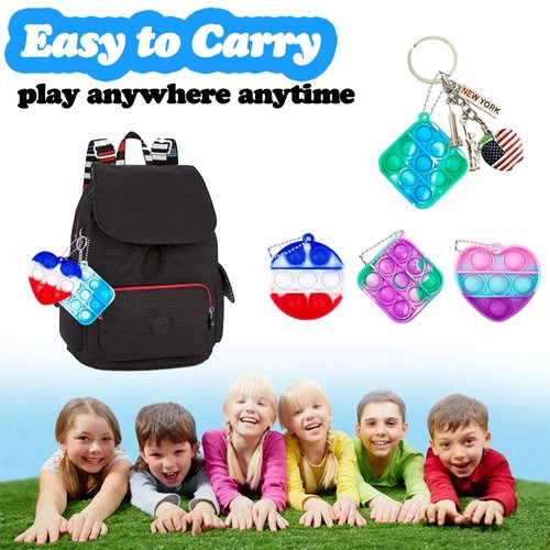 100 Pack Pop Mini Keychain,Fidget Sensory Toys,Sensory Toys for Kids Adults Boys Girls,Party Favors Classroom Exchange Gifts Game Prizes,Goodie Bag Stuffers
