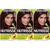 Garnier Nutrisse Nourishing Hair Color Creme, 30 Darkest Brown (Sweet Cola), 3 Count (Packaging May Vary)