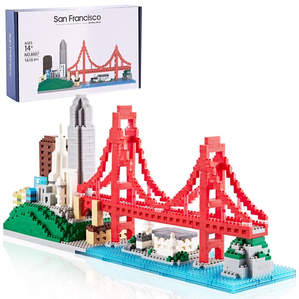 DOLBLOCK Micro Building Blocks Set San Francisco Golden Gate Bridge Modle Set, Architecture Skyline Collectible Building Kit Toy Present for Adults and Teens (1610 Pieces)
