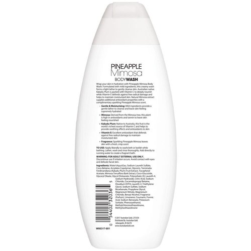 Australian Gold Pineapple Mimosa Body Wash, 16.5 Ounce | Gentle & Moisturizing with Nutrient Rich Kakadu Plum & Vitamin E