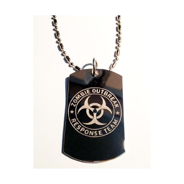 Zombie Outbreak Response Team Zort Z.o.r.t New Classic Biohazzard Logo Symbols - Military Dog Tag Luggage Tag Key Chain Metal Chain Necklace