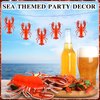 Jetec 6 Pcs Tissue Crab Lobster Honeycomb Centerpiece Crab Lobster Party Decorations Hanging Crab Lobster Table Decor for Summer Sea Animal Beach Birthday Party Supplies(Lobster)