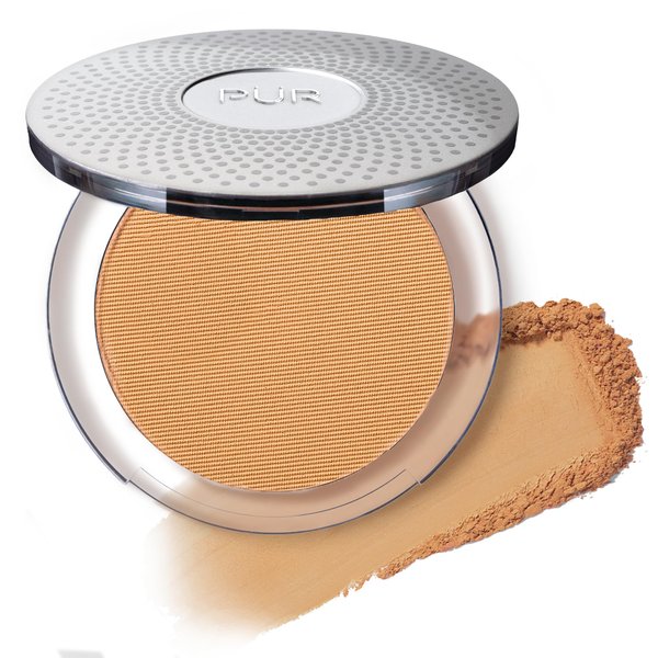 PÜR Beauty 4-in-1 Pressed Mineral Makeup SPF 15 Powder Foundation with Concealer & Finishing Powder - Medium to Full Coverage Foundation Makeup - Cruelty-Free & Vegan Friendly, Light Tan