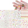 WOKOTO 12 Sheets Flower Nail Stickers for Kids Nails Flowers Fruits Cherry Stickers Nail Art Decals for Kids Girls Cartoon Cute self adhesive Nail Decals Stickers for Nail Art Stickers Nails