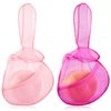 Nuanchu 2 Pcs Bar Soap Saver Bag Beauty Shampoo Conditioner Bar Pouch Rabbit Shape Travel Soap Holder Loofah Bubble Foam Net Savers Recycled Mesh Soap Bag for Preserve Soap(Light Pink, Rose Pink)