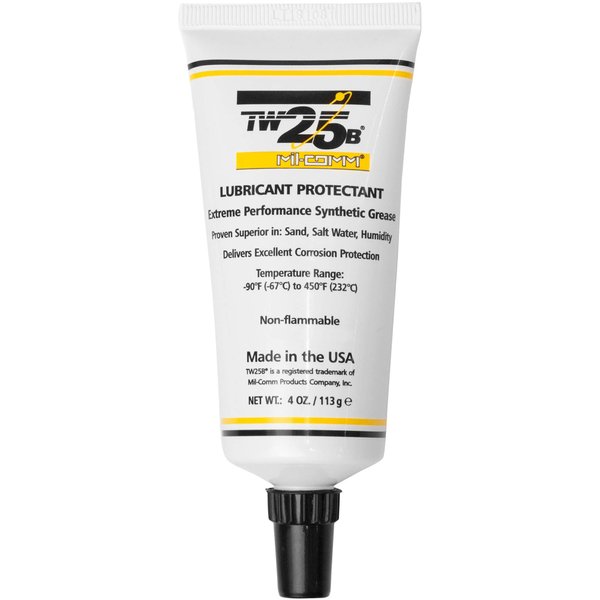 Mil-Comm TW25B Premium Firearm and Gun Grease 4-Ounce Tapered Tip Tube, Synthetic Lubricant