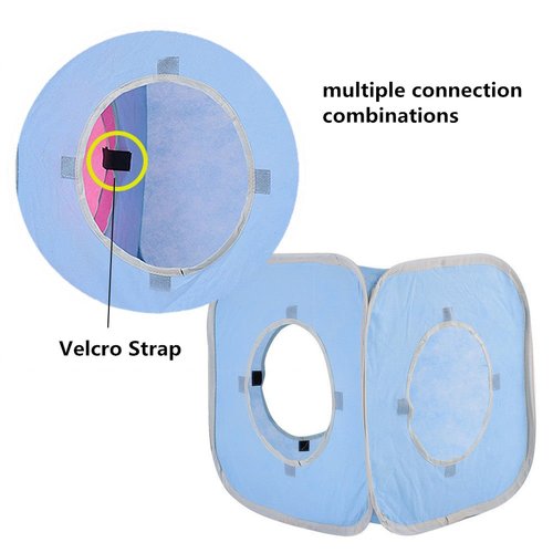 Citmage Cat Cube Pop Up Non-Woven Fabric Play Tent Toy with Hook and Loop,3 Peek Holes Collapsible,Lightweight,Provide Exercise Game for Cats,Kitties,Puppies (Blue)