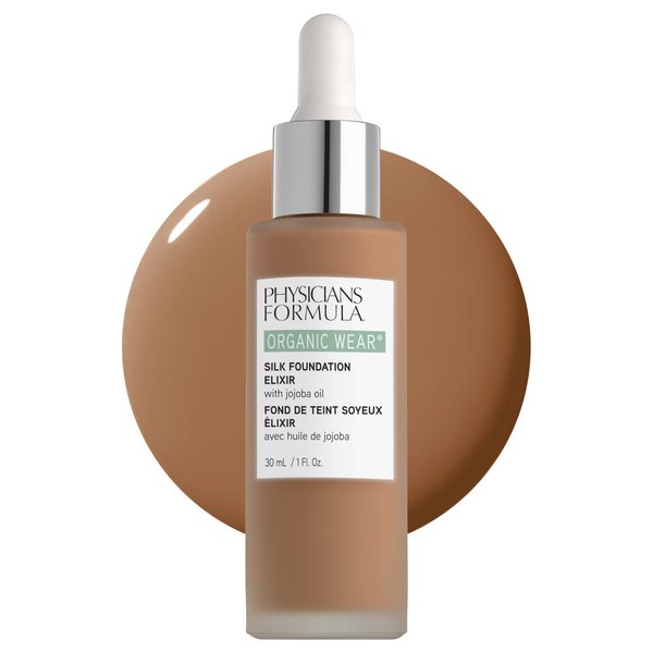 Physicians Formula Organic Wear All Natural Liquid Foundation Elixir Tan-to-Deep, Full Coverage | Dermatologist Tested, Clinicially Tested,1 Fl Oz (Pack of 1)