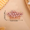 Teyglen Rhinestone Headpiece Bridal Crystal Hair Comb Full Pink Crystal Side Comb Hair Accessories Wedding Hair Piece for Women Girls