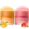 Lip Mask Overnight, Lip Sleeping Mask, lip Mask With Vitamin C, Antioxidants, Improves Dryness, Hydrating &Prevention Dry and Crack Lip Scrubs Exfoliator (peach&grapefruit)
