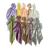 Silk Hair Scarf Scrunchies: 12-Piece Set With Elegant Satin Bow Eng/Pestal Colors Accents For Versatile Styling Options