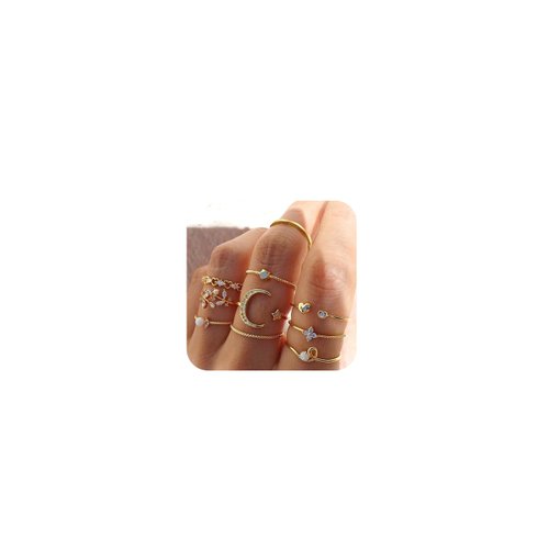 choice of all Stackable Rings Set for Women Teen Girls Trendy Stuff Boho Star Moon Love Knuckle Rings Turquoise Rings Cute Rings Jewelry Gifts for Her